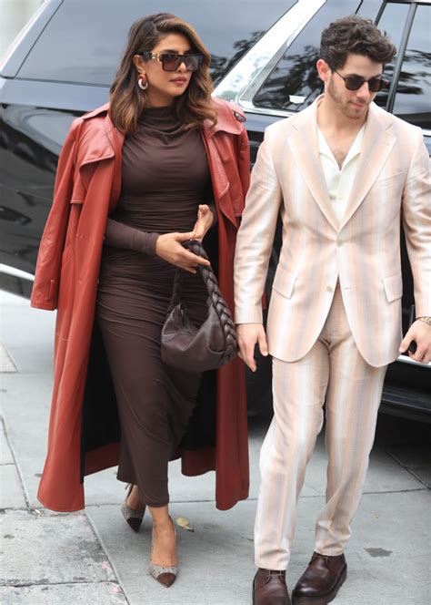 Priyanka Chopra and Nick Jonas Outfits at Walk of Fame